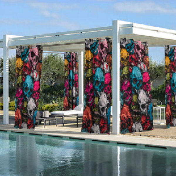 Cross border Foreign Trade Outdoor Waterproof Curtains and Window Screens Cross border Amazon Modern Pavilions Sunscreen Forest Series