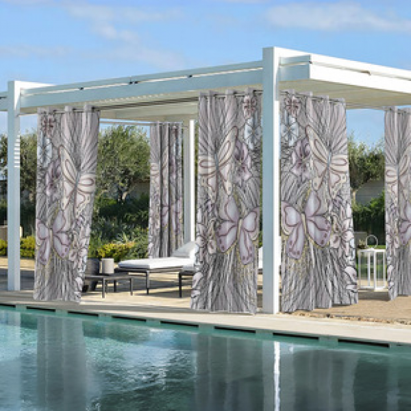 Cross border Foreign Trade Outdoor Waterproof Curtains and Window Screens Cross border Amazon Modern Pavilions Sunscreen Forest Series