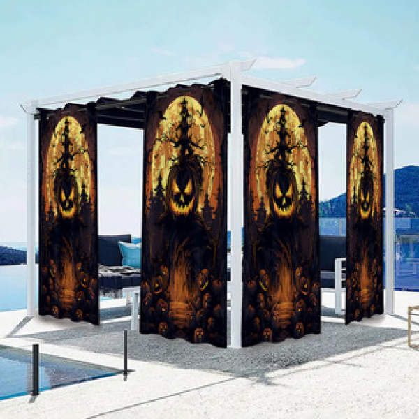 Cross border Foreign Trade Outdoor Waterproof Curtains and Window Screens Cross border Amazon Modern Pavilions Sunscreen Forest Series