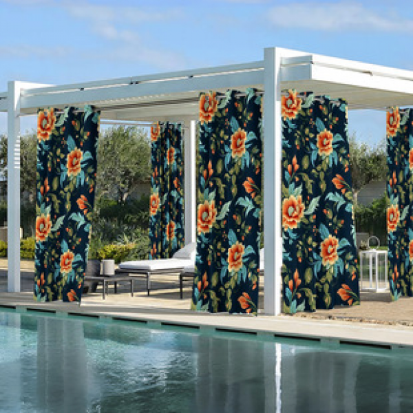 Cross border Foreign Trade Outdoor Waterproof Curtains and Window Screens Cross border Amazon Modern Pavilions Sunscreen Forest Series