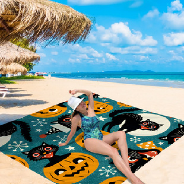 Cross border beach mat, quick drying, waterproof and moisture-proof mat, outdoor picnic mat, camping blanket