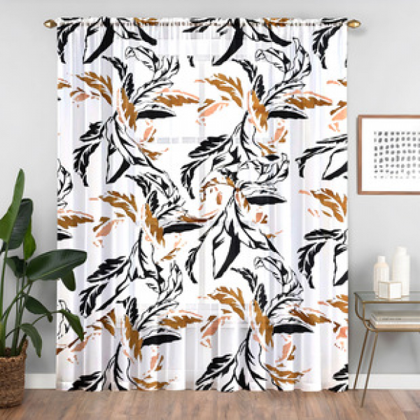 1pc new floral pattern window screen 3D digital printing manufacturer direct sales bedroom living room decoration pole through window screen