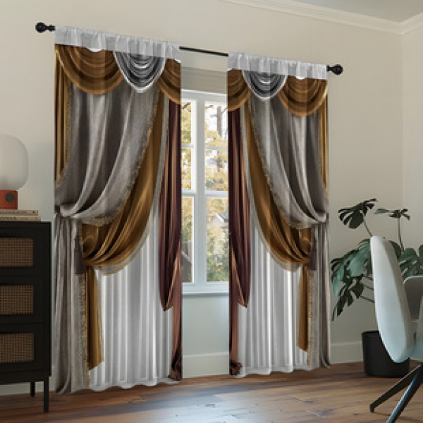 2PCS Flower Character Curtain Factory OEM 3D Digital Printing Cross border Amazon Curtain Hot Selling Pattern