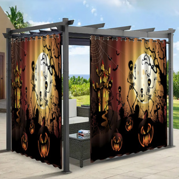 Cross border Foreign Trade Outdoor Waterproof Curtains and Window Screens Cross border Amazon Modern Pavilions Sunscreen Forest Series