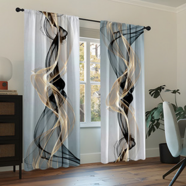 2PCS animal and plant scenery curtain factory distributes 3D digital printing cross-border Amazon curtains hot selling flowers
