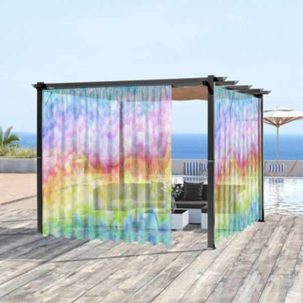 1pc new floral pattern window screen 3D digital printing manufacturer direct sales bedroom living room decoration pole through window screen