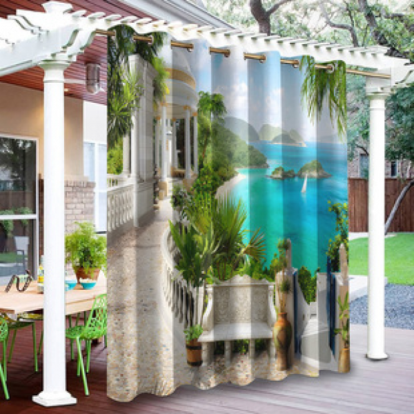 Cross border Foreign Trade Outdoor Waterproof Curtains and Window Screens Cross border Amazon Modern Pavilions Sunscreen Forest Series 1