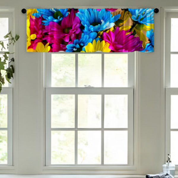 1PC multi-color patterned short curtain kitchen curtain half curtain cross-border Christmas small window decoration polyester cotton