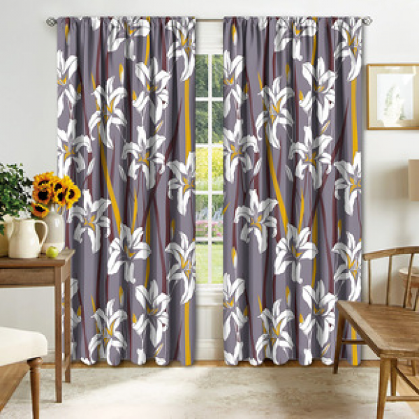 2PCS Flower Character Curtain Factory OEM 3D Digital Printing Cross border Amazon Curtain Hot Selling Pattern