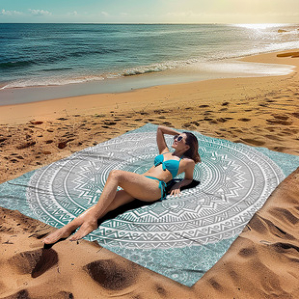Cross border beach mat, quick drying, waterproof and moisture-proof mat, outdoor picnic mat, camping blanket