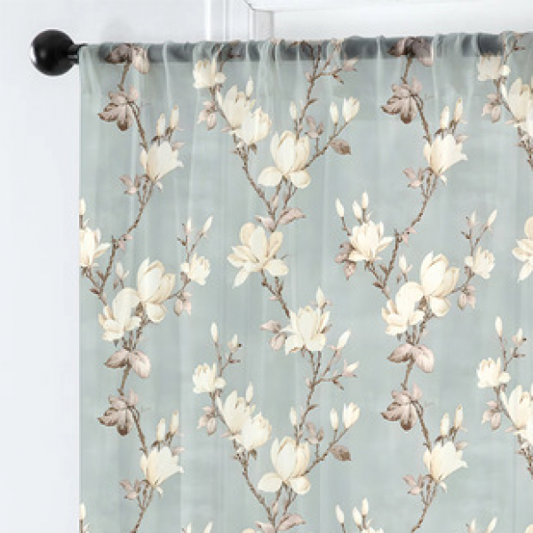 1pc new floral pattern window screen 3D digital printing manufacturer direct sales bedroom living room decoration pole through window screen