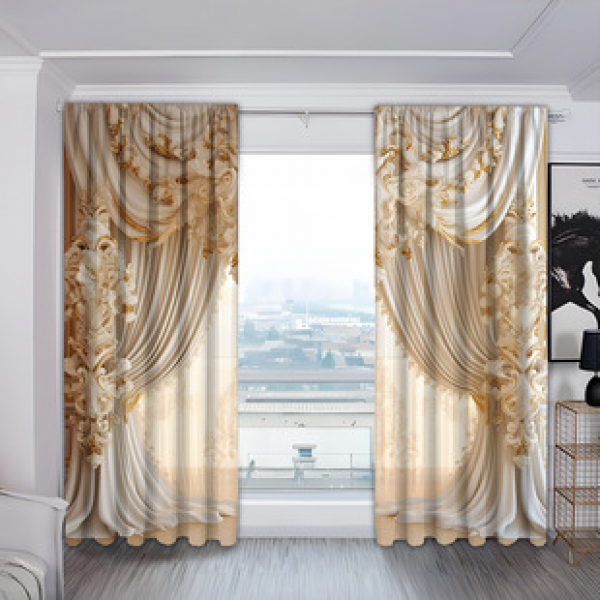 2PCS Flower Character Curtain Factory OEM 3D Digital Printing Cross border Amazon Curtain Hot Selling Pattern