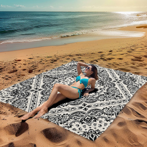 Cross border beach mat, quick drying, waterproof and moisture-proof mat, outdoor picnic mat, camping blanket
