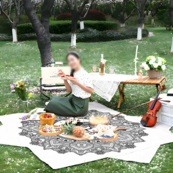 Cross border beach mat, quick drying, waterproof and moisture-proof mat, outdoor picnic mat, camping blanket