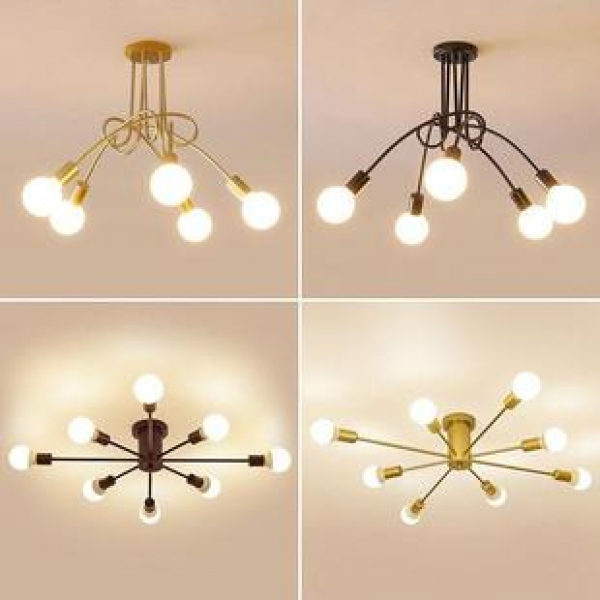 2024 New Nordic Personalized Restaurant Light Study Iron Living Room Pendant Cross border Branch Creative Bedroom Ceiling Light
