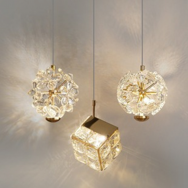 New Light Luxury French Crystal Headlamp, Postmodern Dandelion Creative Dining Room, Dining Room, Bedroom Hanging Line Lamp