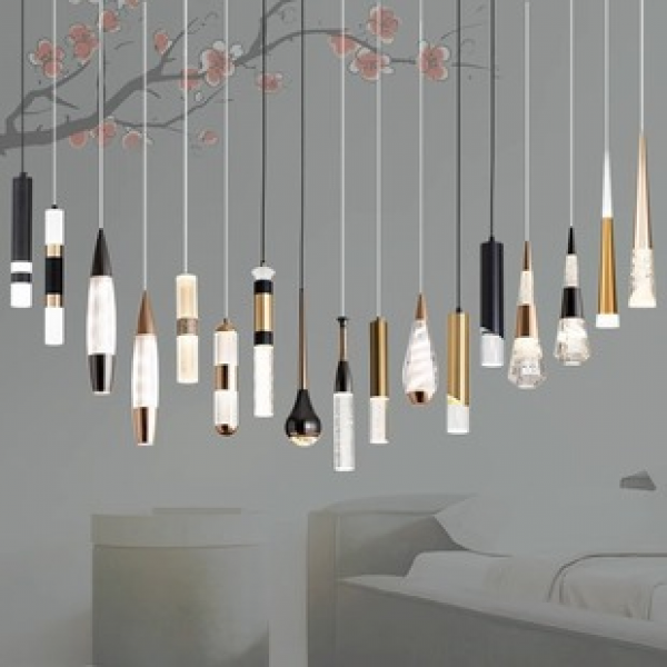 Bedroom bedside pendant lamp, long hanging line lamp, living room background wall, modern, simple, light luxury, Nordic entrance foyer bar, desk lamp