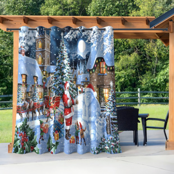 Cross border foreign trade outdoor waterproof curtains and window screens, cross-border Amazon Christmas sun shading and sun protection series