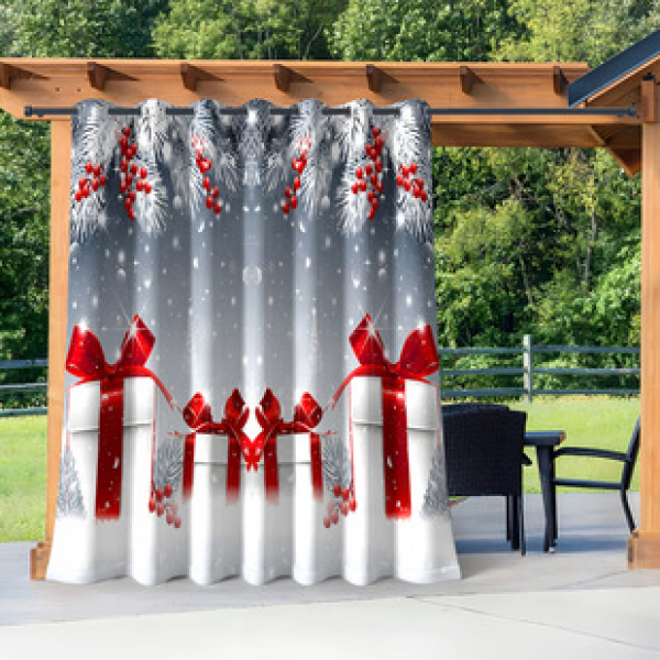 Cross border foreign trade outdoor waterproof curtains and window screens, cross-border Amazon Christmas sun shading and sun protection series