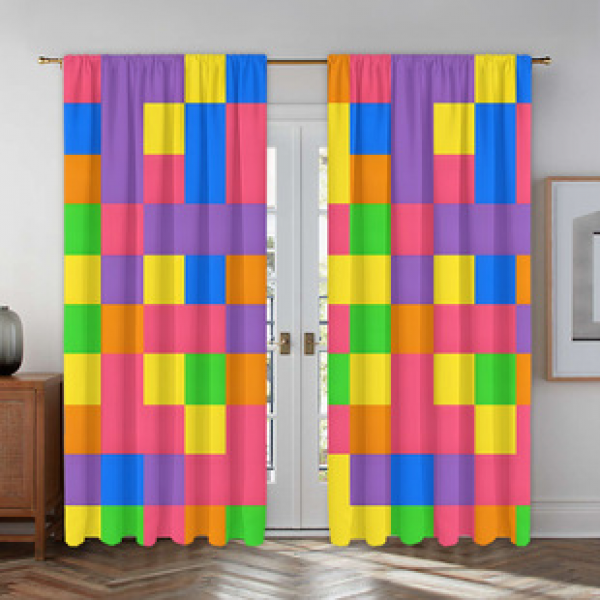 2PCS Flower Character Curtain Factory OEM 3D Digital Printing Cross border Amazon Curtain Hot Selling Pattern