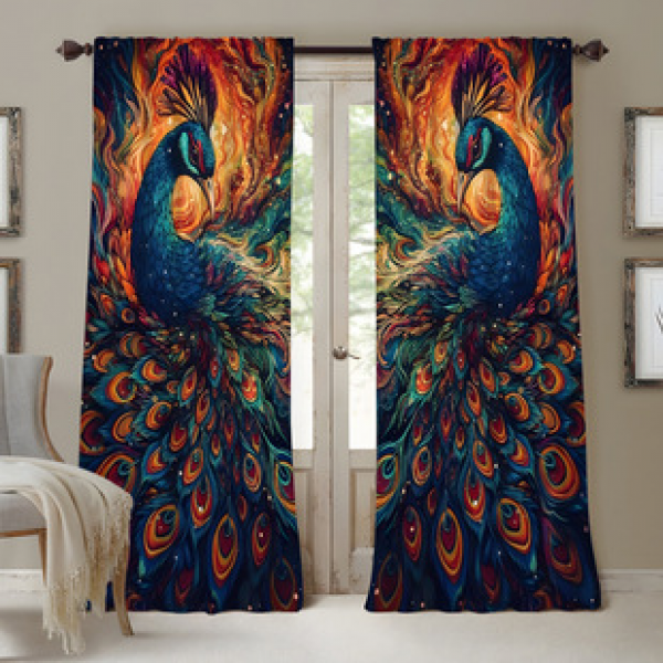 2PCS Flower Character Curtain Factory OEM 3D Digital Printing Cross border Amazon Curtain Hot Selling Pattern