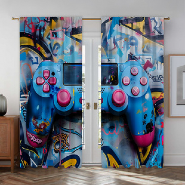 2PCS Flower Character Curtain Factory OEM 3D Digital Printing Cross border Amazon Curtain Hot Selling Pattern