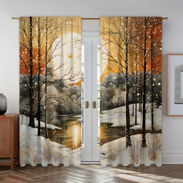 2PCS Flower Character Curtain Factory OEM 3D Digital Printing Cross border Amazon Curtain Hot Selling Pattern