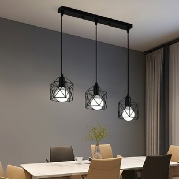 Nordic retro bar pendant light, home foyer living room light, Nordic restaurant pendant light, creative black lantern, bedroom light