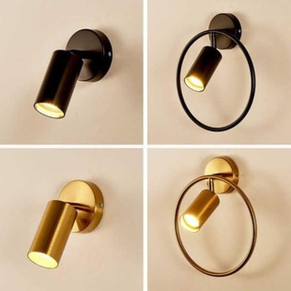 Bedroom bedside wall lamp with adjustable rotating spotlight, simple, modern, creative and personalized single head living room background wall lamp