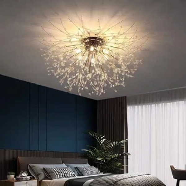 Bedroom Light Dandelion Warm Romantic Creative Living Room Crystal Nordic Light Luxury Internet Red Master Bedroom Light Ceiling Lighting