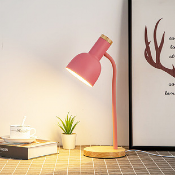 Nordic Creative Desk Lamp LED Eye Protection Desk for College Students' Dormitory Reading Modern Bedhead Small Desk Lamp Plug in Ins Wind
