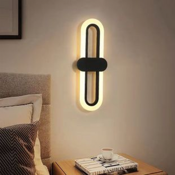 Oval shaped LED acrylic bedroom bedside wall light, modern and simple living room staircase, light luxury TV wall corridor light