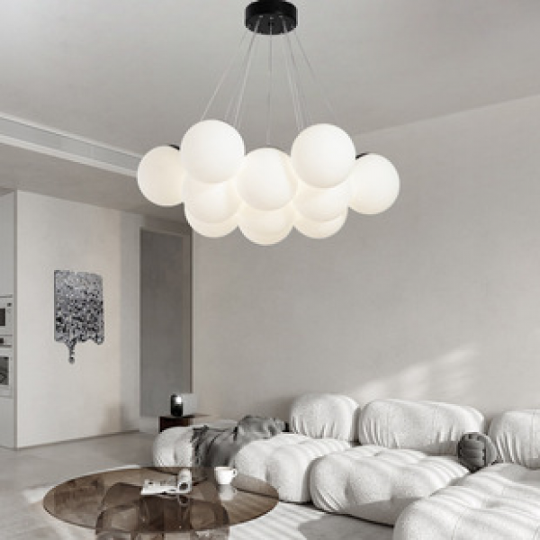 Planet light bulb, bubble ball pendant light, cream style lighting, French light luxury lighting, modern moon light, living room light, bedroom light