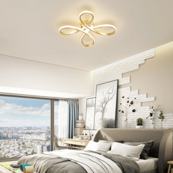 Bedroom light warm and romantic Nordic style simple modern study light ceiling light LED flower shaped daughter room light