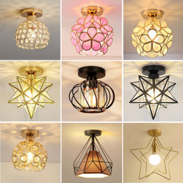 Nordic ceiling lights, hallway entrance lights, balcony lights, simple, modern, creative, home decor, light luxury, personalized crystal lighting fixtures