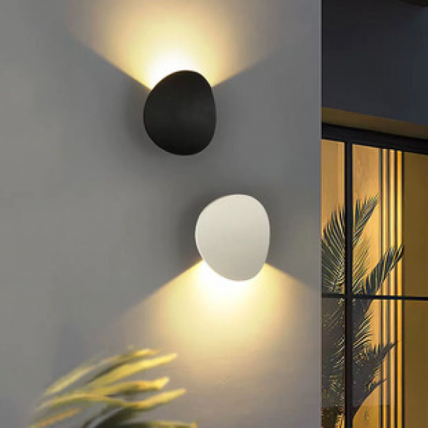 Wall lamp LED simple circular white balcony foyer TV background wall bedroom outdoor headboard decoration modern