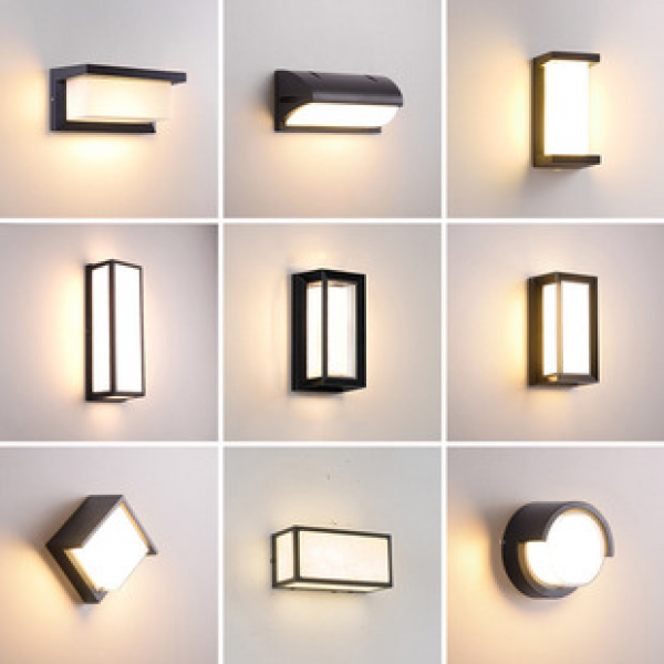 Outdoor wall lamp waterproof indoor hotel garden wall lamp courtyard LED sensor villa minimalist balcony outdoor