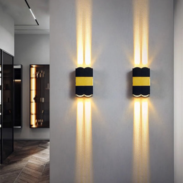 Wall lamp LED outdoor waterproof dual spotlight straight line light washing wall decoration room exterior wall corridor corridor courtyard