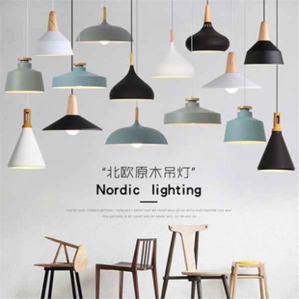 Modern minimalist restaurant chandelier living room milk tea shop lighting bar counter coffee shop bedroom headboard Nordic macaron lamp