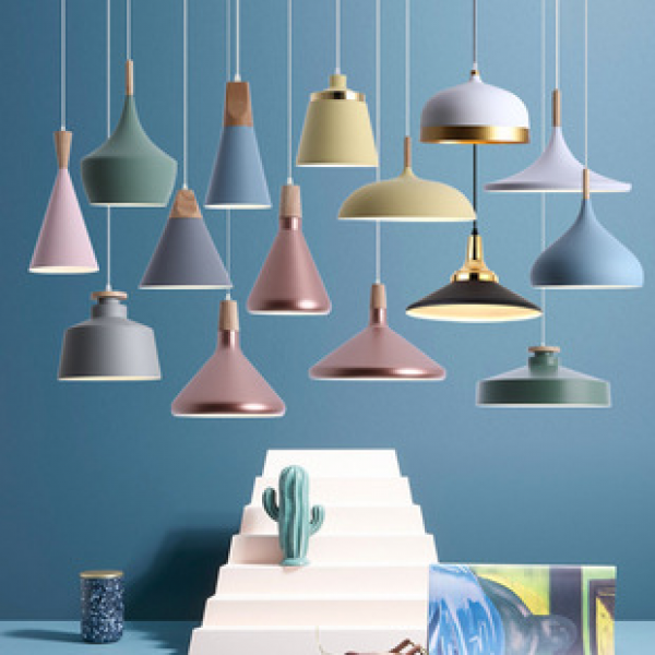Nordic modern restaurant pendant light, living room bedroom creative lighting, personalized bar counter, macaron milk tea shop simple lighting fixtures