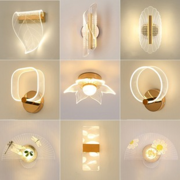 Bedroom bedside wall lamp, modern and simple creative staircase hallway lamp, living room and study background wall lamp