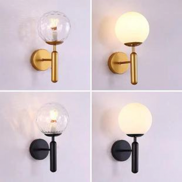 Nordic Glass Ball Wall Lamp Living Room Bedroom Bedhead Personalized Corridor Kitchen Background Wall Ball Single Head Wall Lamp