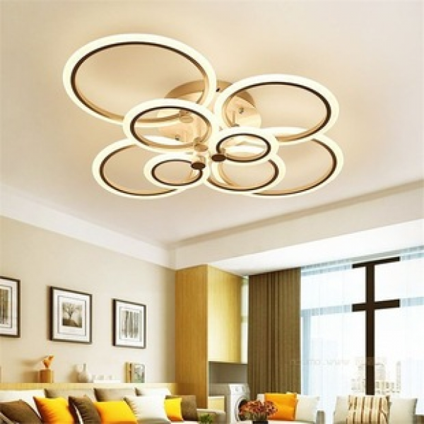 Circular glowing living room ceiling light acrylic LED bedroom book room lighting fixtures support Tmall voice