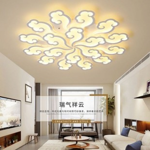 Xiangyun Intelligent Ceiling Light LED Acrylic Zhongshan shaped Living Room Bedroom New Chinese Ancient Style Lighting 23 New Edition