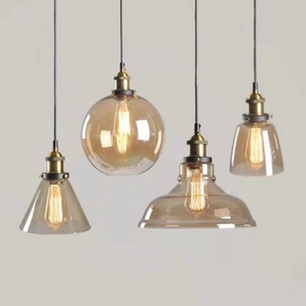 Retro, minimalist, personalized pendant lights, restaurants, shops, Nordic creative lights, modern milk tea shops, bar counter corridors, glass lighting fixtures