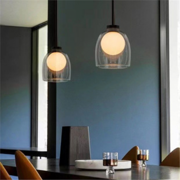 Nordic Postmodern Minimalist Fashion Restaurant Living Room Bar Desk Bedroom Bedhead Clothing Store Warm Glass Pendant Light