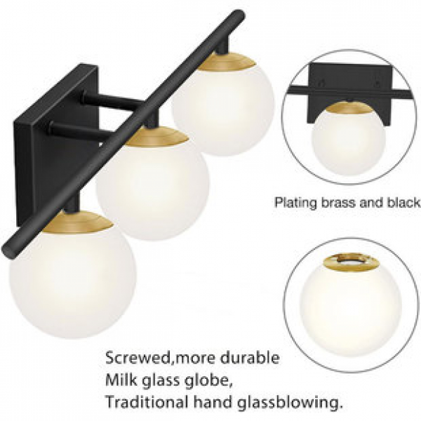 Cross border American minimalist light luxury style living room bedroom bedside lamp bathroom mirror headlight G9 lamp head frosted lampshade