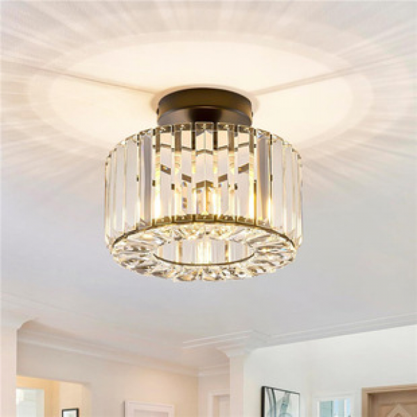 Crystal ceiling light, modern circular minimalist living room light, dining room home personalized lighting fixture, room Amazon bestseller