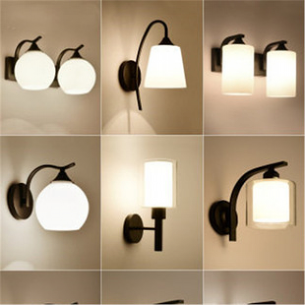 Nordic bedside lamp, American bedroom, living room, background wall lamp, wall lamp, minimalist crystal balcony, staircase, corridor lamp