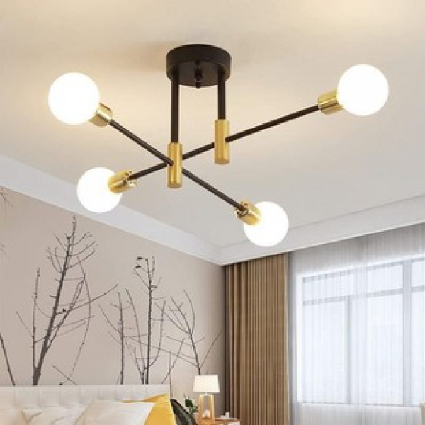 Cross border Nordic minimalist living room ceiling light pendant lamp restaurant American wrought iron light luxury study bedroom creative branch light